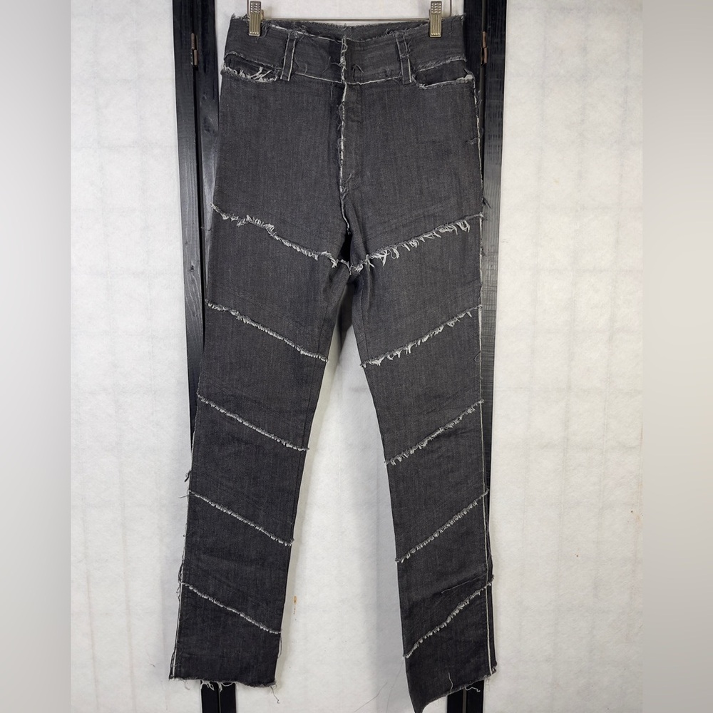Norma Kamali Men's Frayed Gray Skinny Jeans
